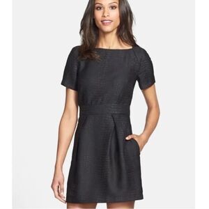 NWOT French Collection Women's Black Croc Luxe Print Sheath Mini Dress S…